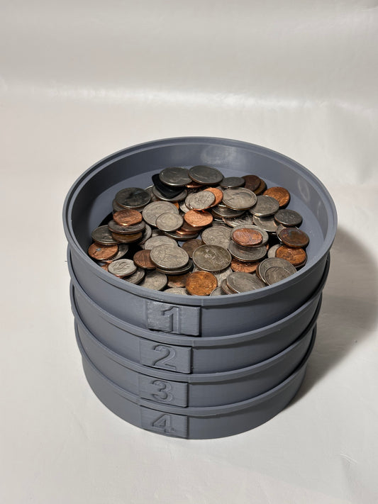Coin sorting shaker tray